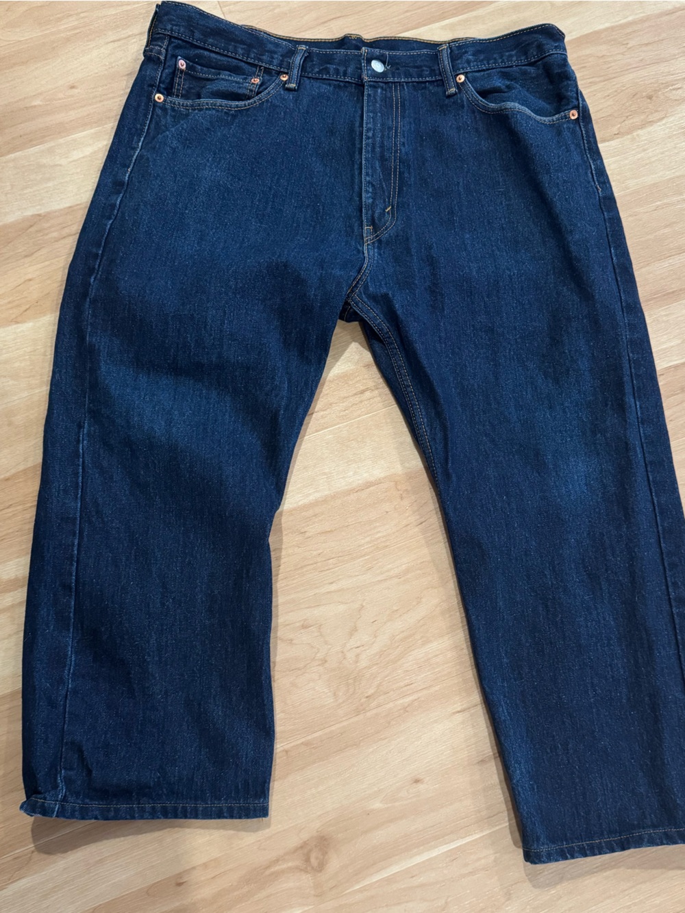 Levi's 505 Men's Medium Wash Denim Pants Extra Short Flood Size 40 x 24
